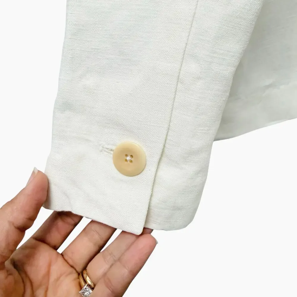 Nili Lotan 100% Linen‎ Blazer Jacket White Women’s Size 8